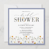 Dusty Blue Lavender Wildblume Brautparty Einladung (Vorderseite)