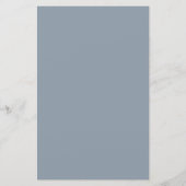 Dusty Blue Leafy Wappen Monogram Wedding Menu (Rückseite)