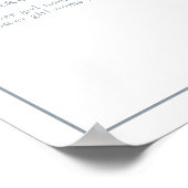 Dusty Blue Leafy Wappen Monogram Wedding Program Poster (Ecke)