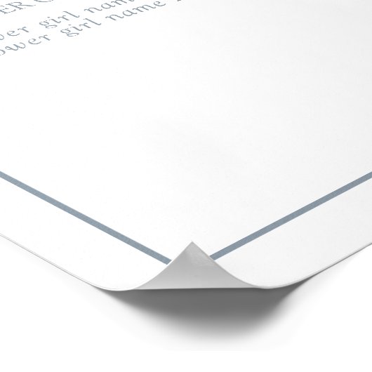 Dusty Blue Leafy Wappen Monogram Wedding Program Poster (Ecke)