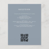 Dusty Blue Leafy Wappen Monogram Wedding QR Code Flyer (Hinten)