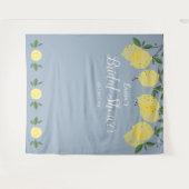 Dusty Blue Lemons Brautparty Foto Hintergrund Wandteppich (Vorderseite (Horizontal))