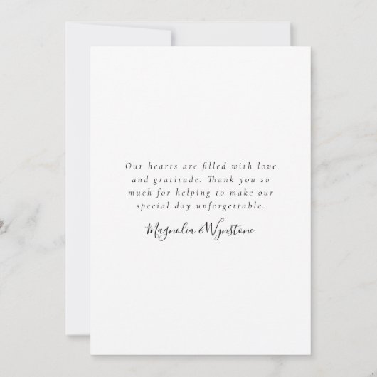 Dusty Blue Liebe & Danke Foto Wedding (Rückseite)