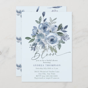 Dusty Blue Liebe in Bloom Bridal Dusche Einladunge Einladung