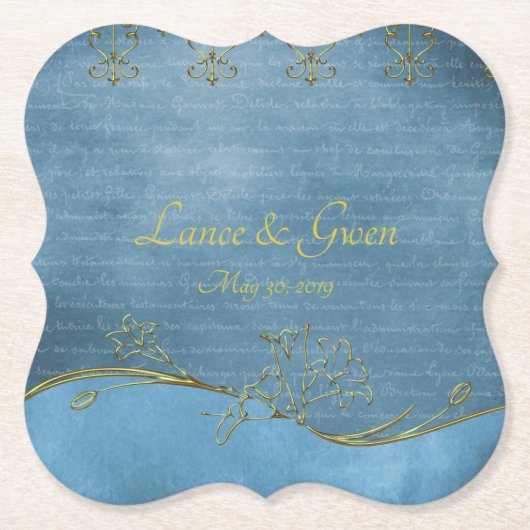 Dusty Blue Liebe Letter Untersetzer (Vorderseite)