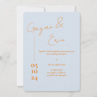 Dusty Blue Liebe Letter Wedding Einladungen