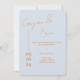 Dusty Blue Liebe Letter Wedding Einladungen
