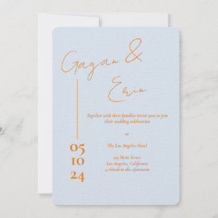 Dusty Blue Liebe Letter Wedding Einladungen
