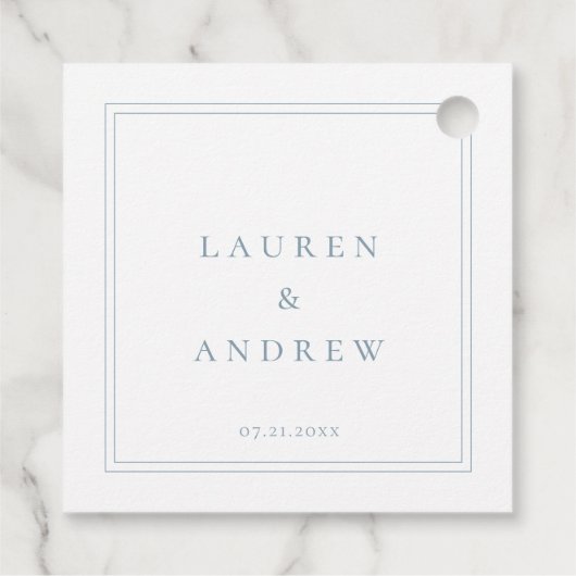 Dusty Blue Light Blue Minimalistisch Modern Gift Geschenkanhänger (Rückseite)