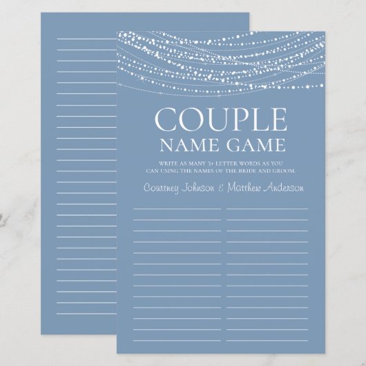 Dusty Blue Lights Brautparty (Vorne/Hinten)