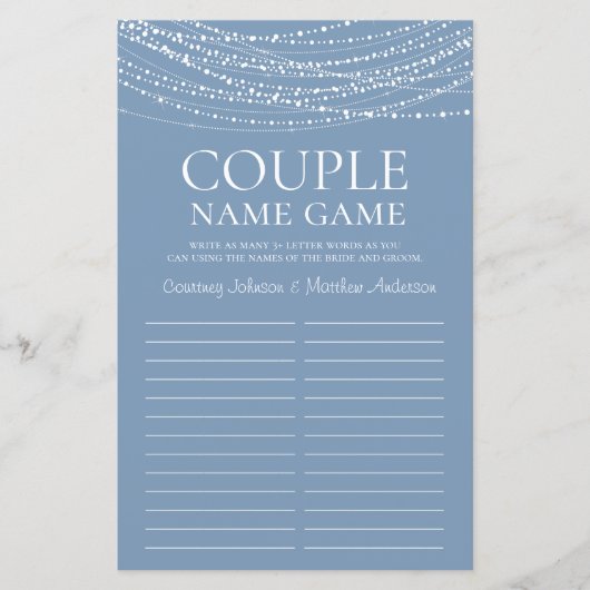 Dusty Blue Lights Brautparty (Vorderseite)