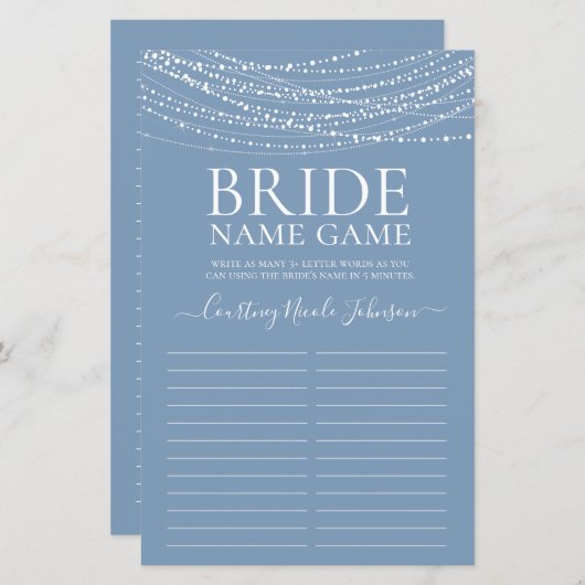 Dusty Blue Lights Brautparty (Vorne/Hinten)