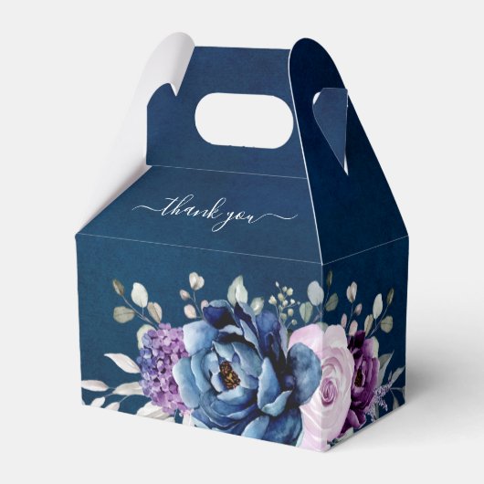 Dusty Blue Lila Lilac Blooms Brautparty Bevorzugun Geschenkschachtel (Vorderseite)