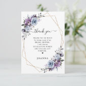 Dusty Blue Lila Lilac Blooms Brautparty Dankeskarte (Stehend Vorderseite)