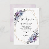 Dusty Blue Lila Lilac Blooms Brautparty Dankeskarte (Vorne/Hinten)