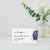 Dusty Blue Lila Lilac Blooms Hochzeitsempfang Begleitkarte (Stehend Vorderseite)