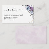 Dusty Blue Lila Lilac Blooms Hochzeitsempfang Begleitkarte (Vorne/Hinten)