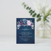 Dusty Blue Lila Lilac Blooms Hochzeitsempfang Begleitkarte (Stehend Vorderseite)