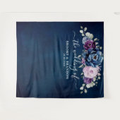 Dusty Blue Lila Lilac Blooms Hochzeitstag Hintergr Wandteppich (Vorderseite (Horizontal))