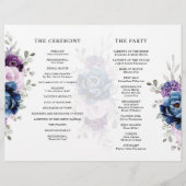 Dusty Blue Lila Lilac Blooms Wedding Program (Rückseite)
