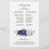 Dusty Blue Lila Lilac Blooms Wedding Program (Rückseite)