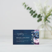 Dusty Blue Lila Lilac Blooms Wedding Registry En Begleitkarte (Stehend Vorderseite)