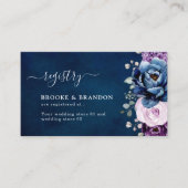 Dusty Blue Lila Lilac Blooms Wedding Registry En Begleitkarte (Vorderseite)