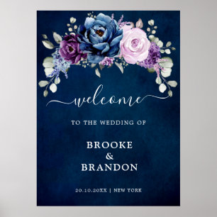 Dusty Blue Lila Lilac Blooms Wedding Welcome Pos Poster