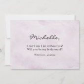 Dusty Blue Lila Lilac Werden Sie meine Bridesmaid Einladung (Rückseite)