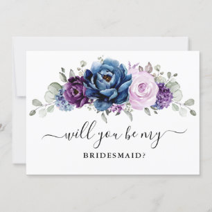 Dusty Blue Lila Lilac Werden Sie meine Bridesmaid Einladung
