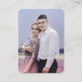 Dusty Blue Lila Navy Lilac Bloom Wedding QR Code Begleitkarte (Rückseite)