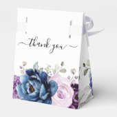 Dusty Blue Lila Navy Lilac Blooms Brautparty Geschenkschachtel (Rückseite)