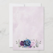 Dusty Blue Lila Navy Lilac Blooms Wedding Invita Einladung (Rückseite)
