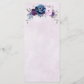 Dusty Blue Lila Navy Lilac Blooms Wedding Menu Menükarte (Rückseite)