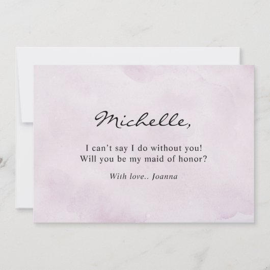 Dusty Blue Lila Werden Sie meine Trauzeugin Inv Einladung (Rückseite)