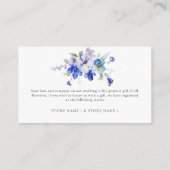 Dusty Blue Lilac Purple Flowers Hochzeitdetails Begleitkarte (Rückseite)