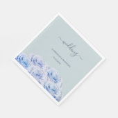 Dusty Blue Lilac Rose Grün Elegante Hochzeit Serviette (Ecke)