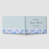 Dusty Blue Lilac Rose Pastel Floral Wedding Gästebuch (Voll)