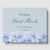 Dusty Blue Lilac Rose Pastel Floral Wedding Gästebuch (Vorderseite)