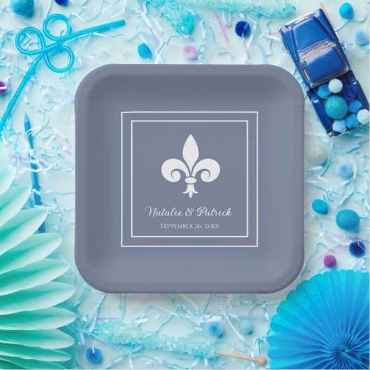 Dusty Blue Lilie Wedding Paper Tellers Pappteller (Party)