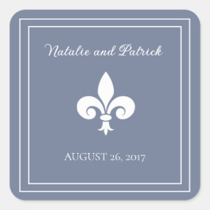 Dusty Blue Lilie Wedding Stickers