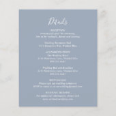 Dusty Blue Line Art Floral Budget Hochzeit Einladu (Rückseite)