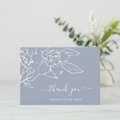 Dusty Blue Line Kunst, Dichtung und Musik Dankeskarte (Stehend Vorderseite)