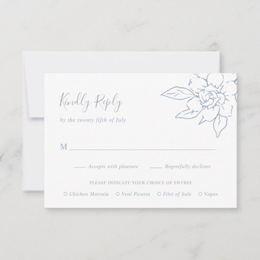 Dusty Blue Line Kunst, Dichtung und Musik RSVP Karte (Vorderseite)