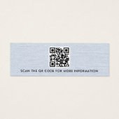 Dusty blue linen logo QR Ohrring-Display-Karte (Rückseite)