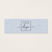Dusty blue linen logo QR Ohrring-Display-Karte (Vorderseite)