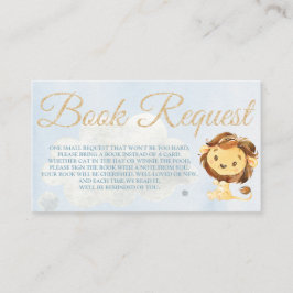 Dusty Blue Lion Book Request Card für Babydusche Visitenkarte