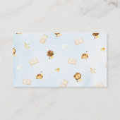 Dusty Blue Lion Book Request Card für Babydusche Visitenkarte (Rückseite)