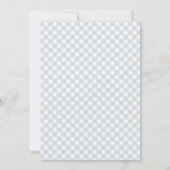 Dusty Blue Little Bunny Gingham Arch Baby Shower Einladung (Rückseite)