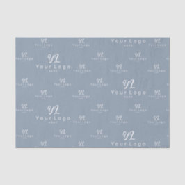Dusty Blue Logo-Muster Markenverpackung Seidenpapier